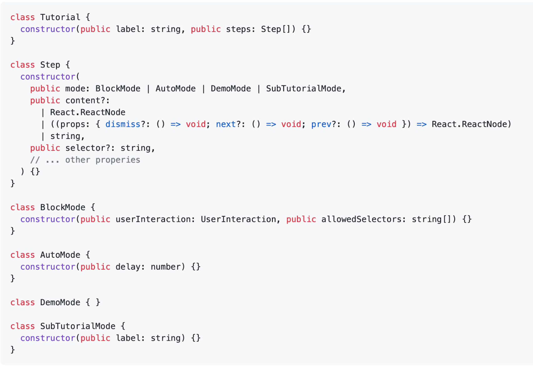 Tutorial composition at runtime